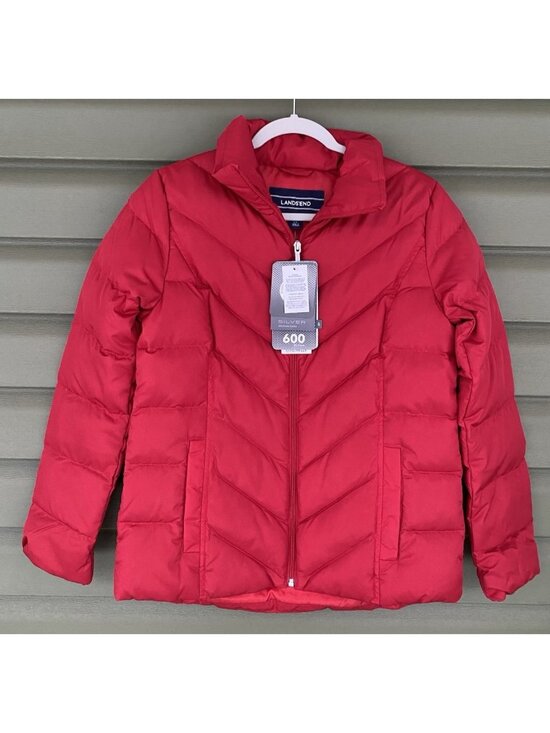 Lands' End Jackets & Blazers - NEW Lands End Silver Premium Down 600 Filled RED Womens XS Coat *READ DESCRIPT*